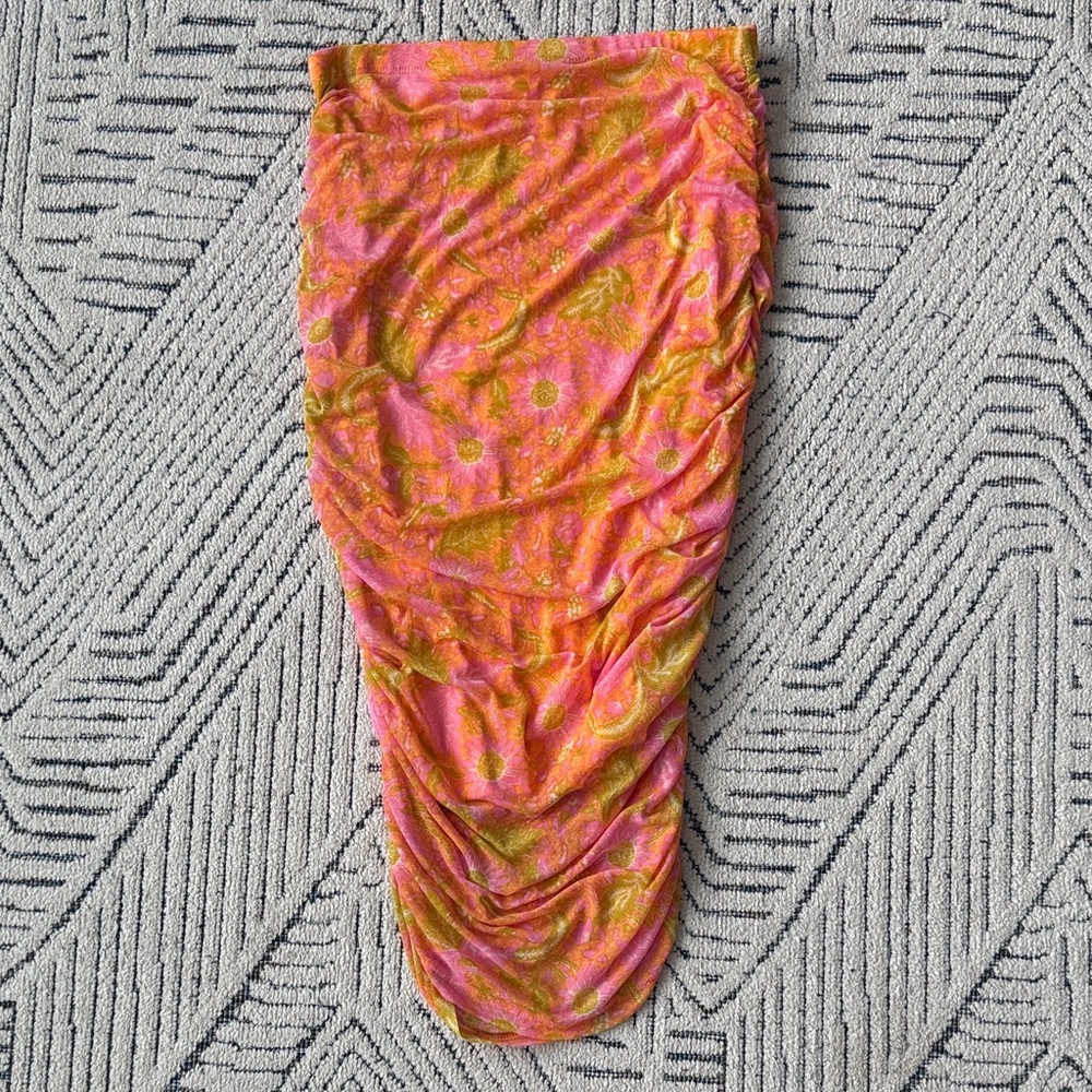 House of Harlow Ruched Midi Skirt